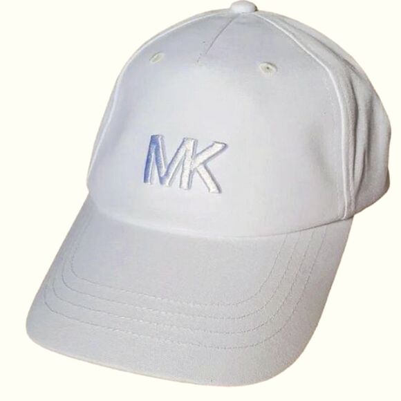 Michael Kors White Embroided MK Logo Adjustable Snapback Baseball Cap one size - Picture 1 of 8